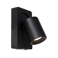 Lucide Nigel LED Wall Light with USB Charging Port - Black