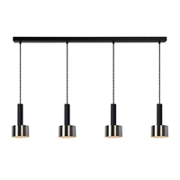 Lucide Teun 4 Light Bar Ceiling Pendant - Black