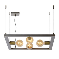 Lucide Thor 4 Light Bar Ceiling Pendant - Natural Iron