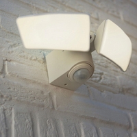 Lutec Artica White Selectable LED Twin Floodlight with PIR Sensor - White