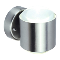 Lutec Crystal LED Outdoor Up & Down Wall Light - Stainless Steel