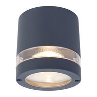 Lutec Focus Outdoor Flush Ceiling Light - Dark Grey