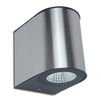 Lutec Gemini LED Outdoor Up & Down Wall Light - Stainless Steel