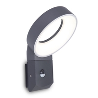 Lutec Meridian LED Outdoor Wall Light with PIR Sensor - Dark Grey