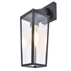 Lutec Pine Outdoor Lantern Wall Light - Black