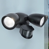 Lutec Shrimp 22W LED Twin Outdoor Spotlight with PIR Sensor - Black