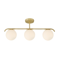 Nordlux Grant 3 Light Semi-Flush Bar Ceiling Pendant - Brass