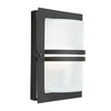 Norlys Basel Frosted Glass Outdoor Flush Wall Light - Black