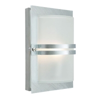 Norlys Basel Outdoor Wall Light - Galvanised Steel with Frosted Glass