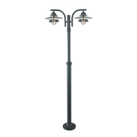 Norlys Oslo Twin Lamp Post - Black