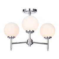 Porto 3 Arm Semi-Flush Ceiling Light - Chrome