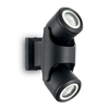 Raro Outdoor Wall Mounted Twin Spotlight - Black