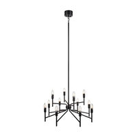 Regent 12 Light Chandelier - Black