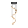 Ronin 16 Light Cluster Ceiling Pendant - Satin Black