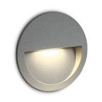 Round LED Outdoor Wall Light - Light Grey