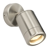 Saxby Atlantis Outdoor Wall Mounted Spotlight - Brushed Stainless Steel