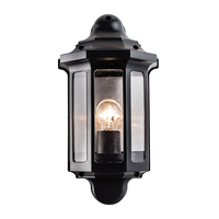 Saxby Traditional Half Lantern Outdoor Wall Light - Black
