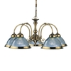 Searchlight American Diner 5 Arm Dual Mount Ceiling Pendant Light - Antique Brass