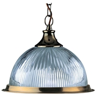 Searchlight American Diner Ceiling Pendant Light - Antique Brass