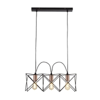 Searchlight Anthea 3 Light Bar Ceiling Pendant - Black & Copper