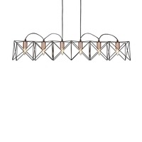 Searchlight Anthea 6 Light Bar Ceiling Pendant - Black & Copper