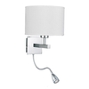 Searchlight Anzere Wall Light with LED Reading Light - Polished Chrome