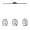 Searchlight Crackle 3 Light Bar Ceiling Pendant - White