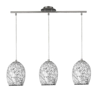 Searchlight Crackle 3 Light Bar Ceiling Pendant - White