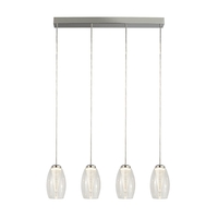 Searchlight Cyclone 4 Light LED Bar Ceiling Pendant - Clear Glass