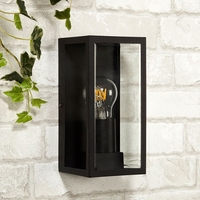 Searchlight Edison Half Lantern Outdoor Wall Light - Black