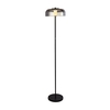 Searchlight Frisbee LED Glass Floor Lamp - Matt Black