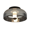 Searchlight Frisbee LED Glass Flush Ceiling Light - Matt Black