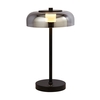 Searchlight Frisbee LED Glass Table Lamp - Matt Black