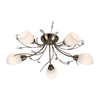 Searchlight Gardenia 5 Light Semi-Flush Ceiling Light - Antique Brass