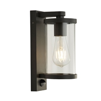 Searchlight Lantern Outdoor Light with PIR Sensor - Black