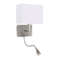 Searchlight LED Oblong Wall Light with LED Reading Light - Silver