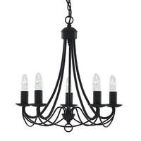 Searchlight Maypole 5 Light Chandelier - Black