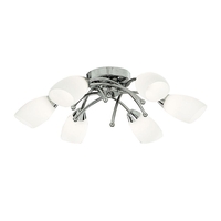 Searchlight Opera 6 Light Flush Light - Chrome