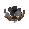 Searchlight Orbitalus Semi-Flush Ceiling Light - Black & Gold