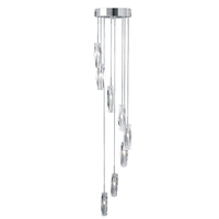Searchlight Sculptured Ice 8 Light Cascade Ceiling Pendant - Polished Chrome
