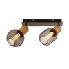 Searchlight Spinny 2 Light Spotlight Bar - Matt Black & Wood