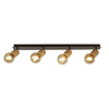 Searchlight Spinny 4 Light Spotlight Bar - Matt Black & Wood