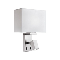 Searchlight Wall Light with LED Reading Light - Square