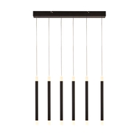 Searchlight Wands 6 Light LED Bar Ceiling Pendant - Black