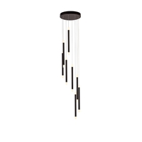 Searchlight Wands 8 Light LED Cascade Ceiling Pendant - Black