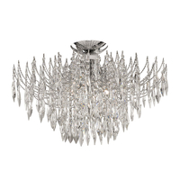 Searchlight Waterfall Semi-Flush Ceiling Light - Crystal