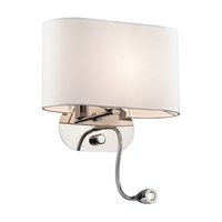 Sheraton Wall Light with LED Reading Light - White