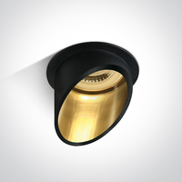 Shore Edge Round Anti Glare Recessed Fixed Downlight - Black with Gold Reflector