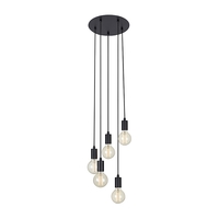 Sky 5 Light Cascade Ceiling Pendant - Black