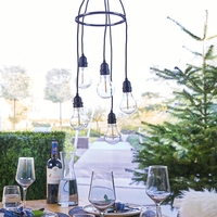 Spiral Battery Operated LED Feature Cluster Pendant Light - 5 Lights